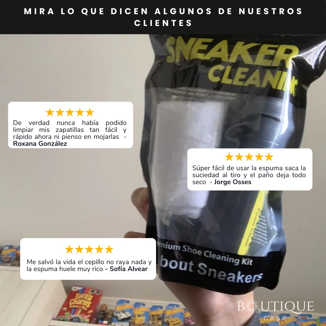 Kit 3 en 1 Limpieza Zapatos - Limpieza Rápida en Seco - Elimina manchas y prolonga la vida del calzado