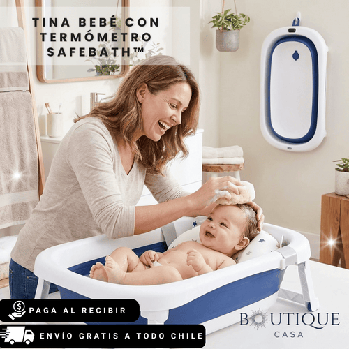 Tina Bebé con Termómetro | SafeBath™