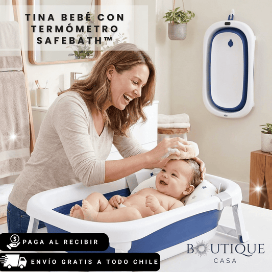 Tina Bebé con Termómetro | SafeBath™