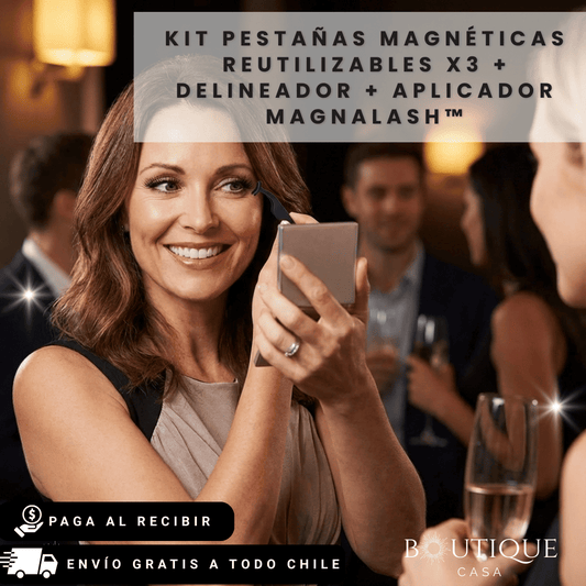 Kit Pestañas Magnéticas Reutilizables x3 + Delineador + Aplicador | MagnaLash™
