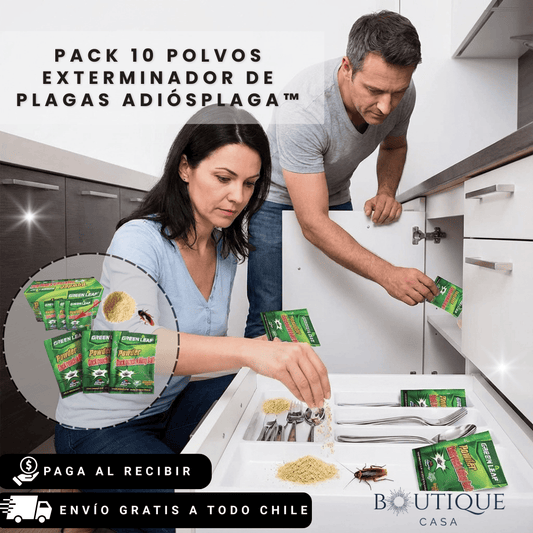 Pack 10 Polvos Exterminador de Plagas | AdiósPlaga™